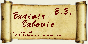 Budimir Babović vizit kartica